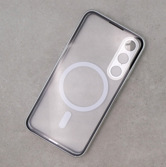 Magnetic Dual Glass MagSafe case for Samsung Galaxy S23, silver