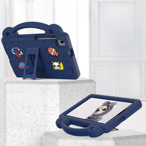 Children's case for Samsung Galaxy Tab A7 Lite 8.7 T220/T225, Cute Patterns, with stand, dark blue