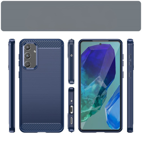 Case for Samsung Galaxy M55 5G, Carbon, blue