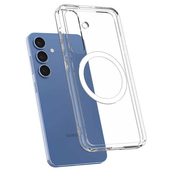 Spigen MagSafe Case for Samsung Galaxy S25, Ultra Hybrid, transparent / white + 9H Tempered Glass