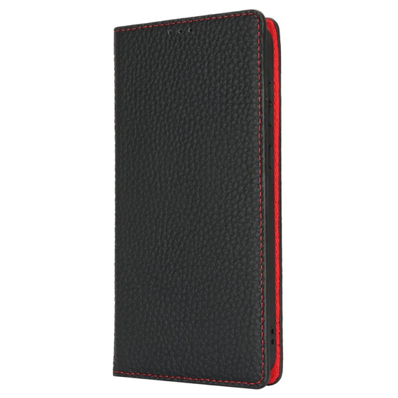 Flip case for Samsung Galaxy S25+ Plus, Litchi Skin Grain, black