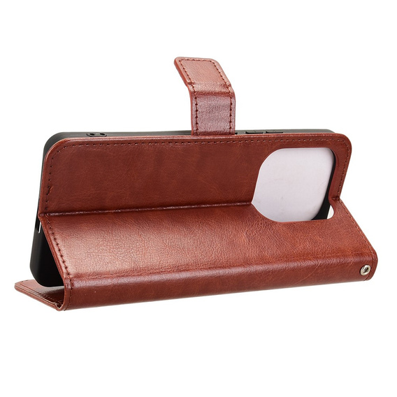 Flip case for Xiaomi Redmi Note 14 4G, Crazy Horse Wallet, brown