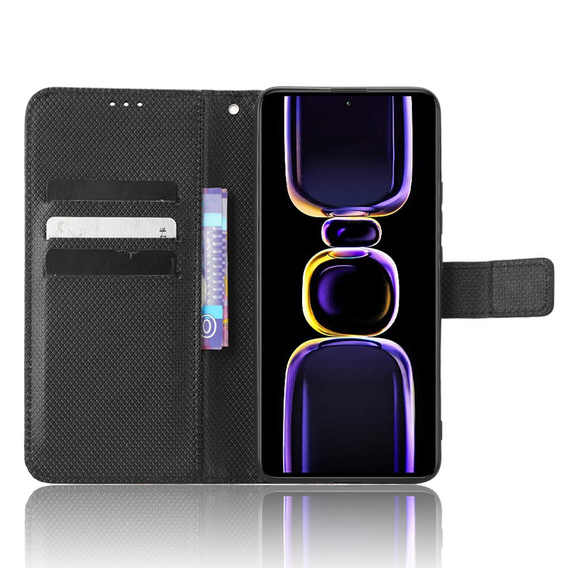 Flip case for Poco F5 Pro 5G, Wallet Smart Magnet, black