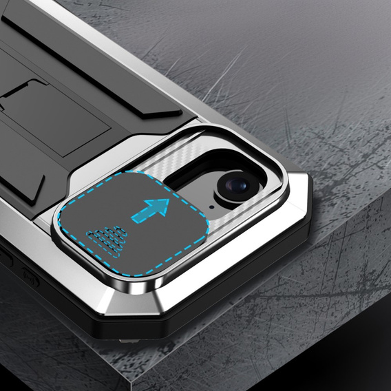 Armored case for iPhone 16E, R-JUST, silver