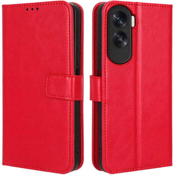 Flip case for Honor 90 Lite 5G, Crazy Horse Wallet, red