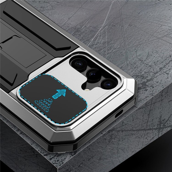 Armored case for Samsung Galaxy S24, R-JUST, silver