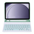 Case + keyboard Samsung Galaxy Tab A9, Leather Pen Slot, light green