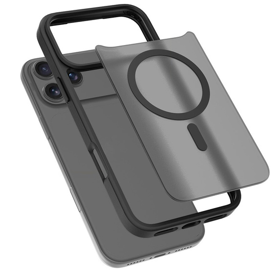 Matt Case for iPhone 17 Pro Max, for MagSafe, translucent black