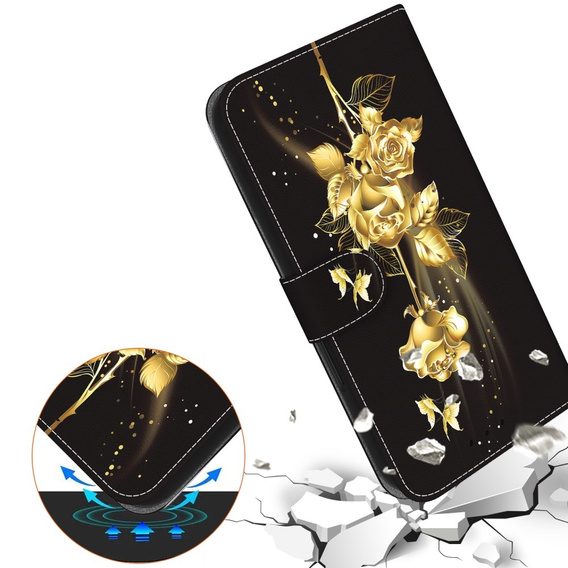 Flip case for Infinix Hot 40i, Wallet, Butterfly rose
