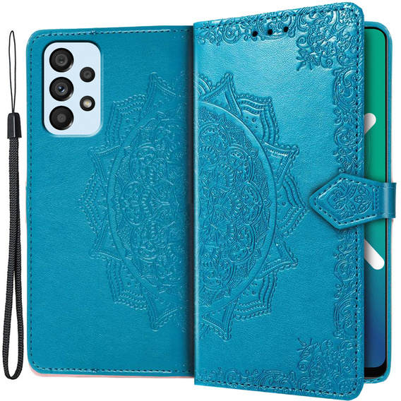Flip case for Samsung Galaxy A53 5G, Mandala, blue