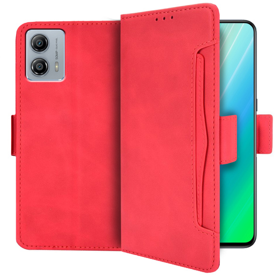 Flip case for Motorola Moto G53 5G, Card Slot, red