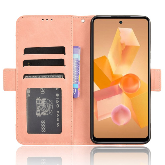 Flip case for Infinix Hot 40i, Card Slot, pink