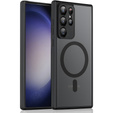 Case for Samsung Galaxy S23 Ultra, for MagSafe, ERBORD Matt Case, black + Screen Glass