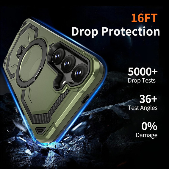 Magnetic case with stand for Samsung Galaxy A57 5G, green