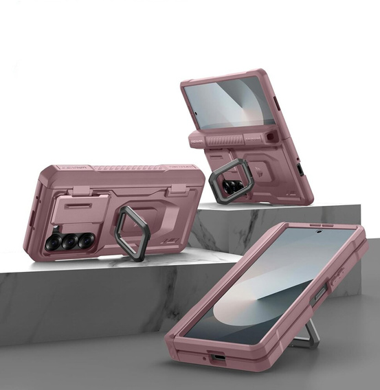 Armored case for Samsung Galaxy Z Fold 6 5G, Dexnor Full Body S-Pen Slot, pink