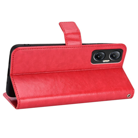 Flip case for Infinix Hot 20 5G, Crazy Horse Wallet, red