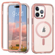 Case for iPhone 16 Pro, Shockproof Hybrid, with screen film, for MagSafe, pink