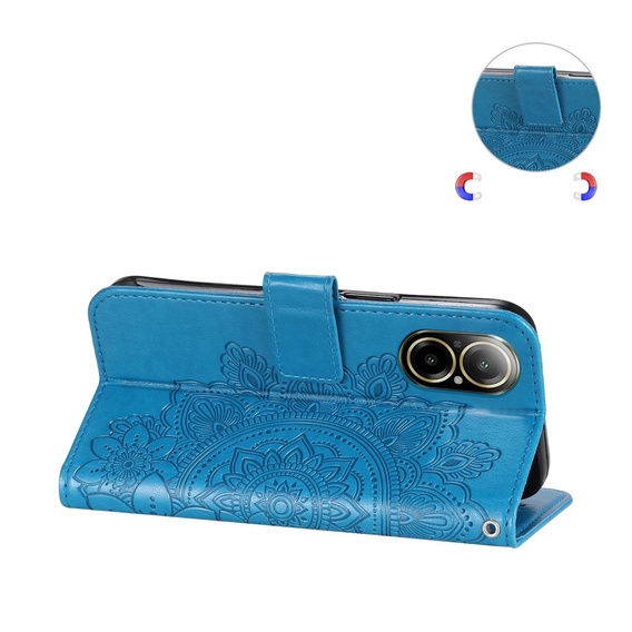 Flip case for Realme C67, Mandala, blue