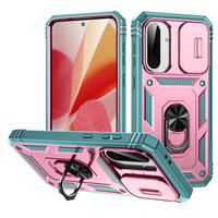 Case for Samsung Galaxy A56 5G, KickStand Camera Lens, pink / green