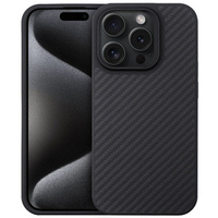Case for iPhone 15 Pro, Aramid Fiber Cover, black