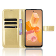 Flip case for Infinix Hot 40i, Crazy Horse Wallet, gold