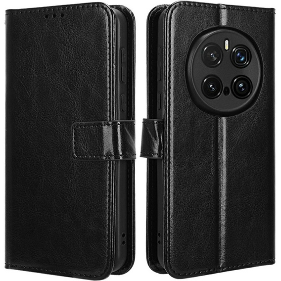 Flip case for Honor Magic 7 Pro, Crazy Horse Wallet, black