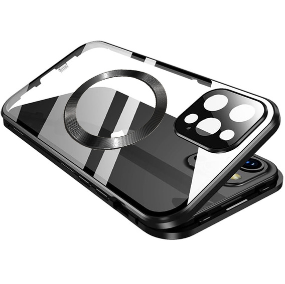 Magnetic Dual Glass MagSafe case for iPhone 16 Pro Max, black