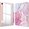 Case for Samsung Galaxy Tab S10 Lite / S10 FE / S9 FE, Smartcase Hybrid, with stylus space, Marble pink