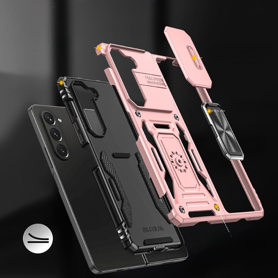 Case for Samsung Galaxy Z Fold6 5G, CamShield Slide, pink rose gold