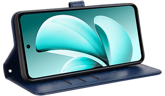 Flip case for Realme C71, Wallet Rhombus, blue