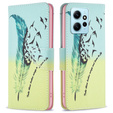Flip case for Xiaomi Redmi Note 12 4G, Wallet, feather, blue