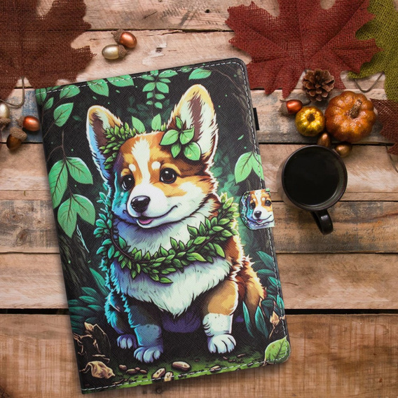 Case for Lenovo Tab M11, with flap, corgi dog