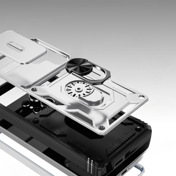 Case for Samsung Galaxy S25 Ultra, KickStand Camera Lens, white