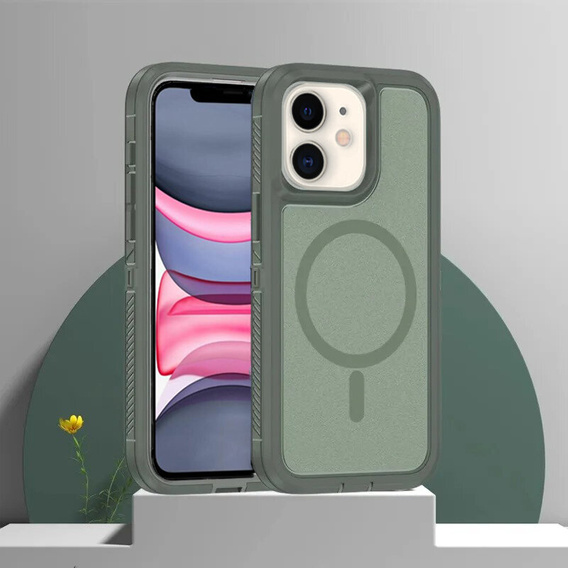 Case with frame for iPhone 11, for MagSafe, green
