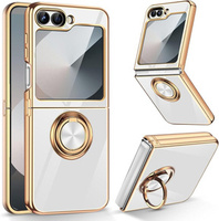 Case for Samsung Galaxy Z Flip7 FE / Z Flip6, Electro Ring, white
