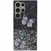 Case for Samsung Galaxy S24 Ultra, Glitter Butterfly, black
