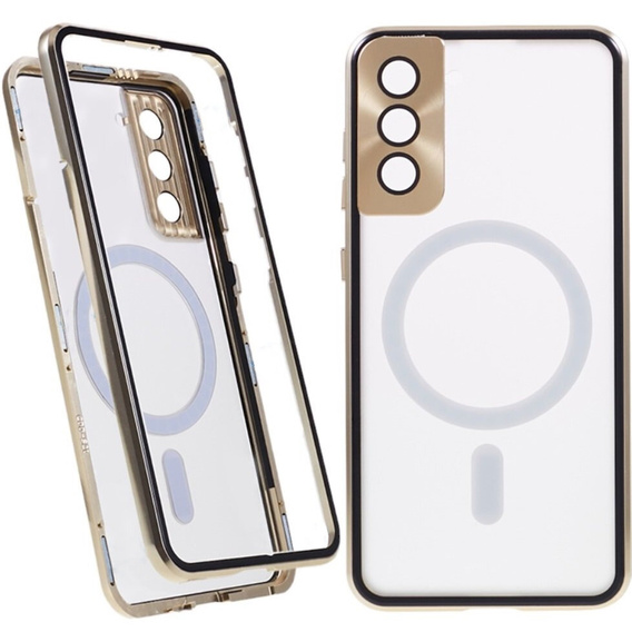 Magnetic Dual Glass MagSafe case for Samsung Galaxy S21, gold