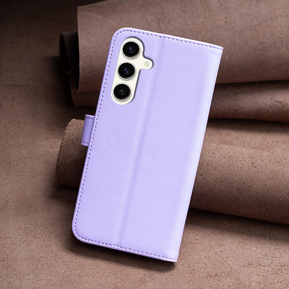 Flip case for Samsung Galaxy S23 FE, BINFEN Wallet, purple + 9H glass