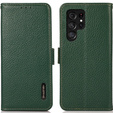 KHAZNEH RFID case for Samsung Galaxy S23 Ultra, Litchi Texture, green