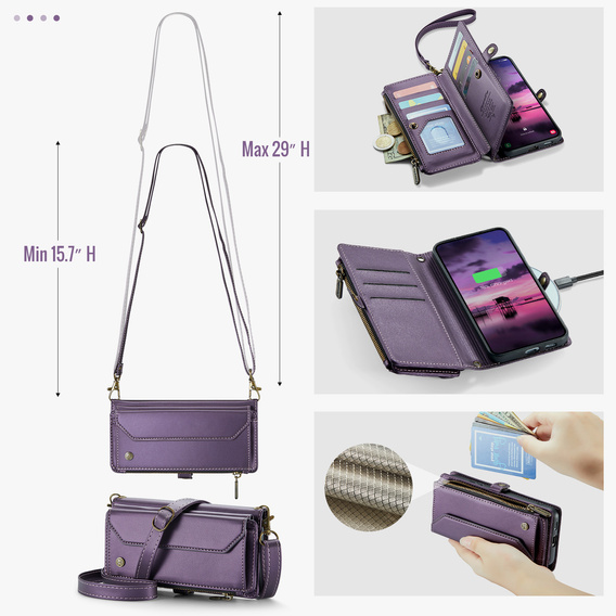CASEME RFID Leather Wallet Case for Samsung Galaxy A57 5G, purple