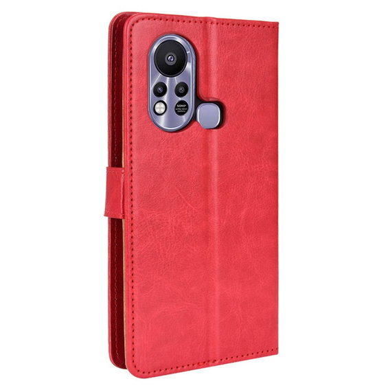 Flip case for Infinix Hot 11s, Crazy Horse Wallet, red