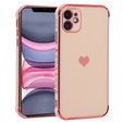 Case for Apple iPhone 11, Electro heart, pink rose gold