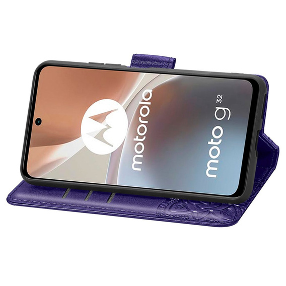 Flip case for Motorola Moto G32, Butterfly, purple