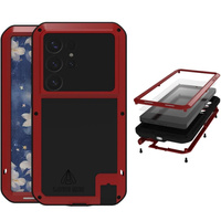 Love Mei Case for Samsung Galaxy S25 Ultra, armored with glass, red