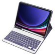 Case + keyboard Samsung Galaxy Tab S9, Leather Pen Slot, purple