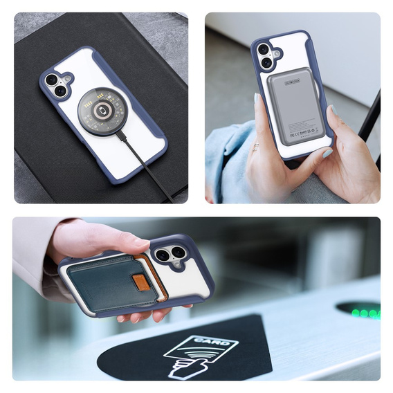 Dux Ducis Case for iPhone 16, Skin X Pro, MagSafe, dark blue