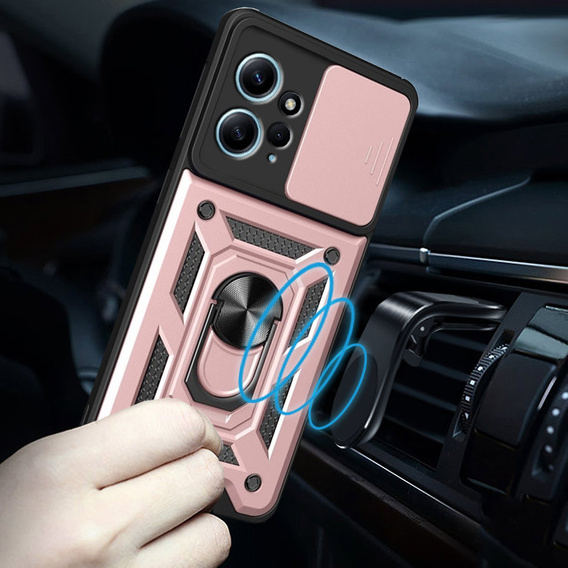 Case for Xiaomi Redmi Note 12 4G, CamShield Slide, pink rose gold