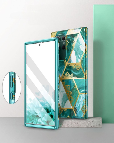Case for Samsung Galaxy S22 Ultra, Suritch Full Body Marble, green