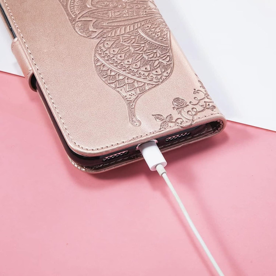 Flip case for Realme 11 Pro / 11 Pro +, Butterfly, pink rose gold