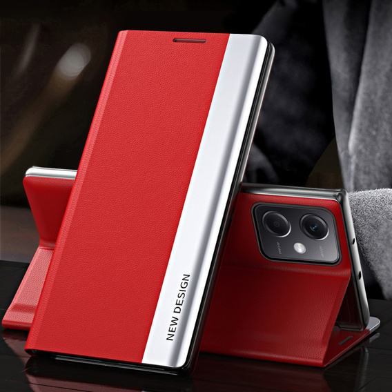 Flip case for Xiaomi Poco X5 Pro 5G / Redmi Note 12 Pro, Side Magnetic, red